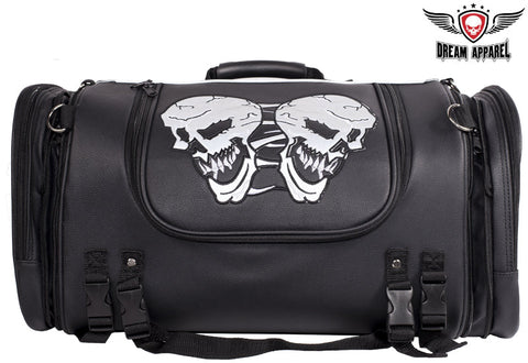 Medium Motorcycle Sissy Bar Bag / Trunk With Skull