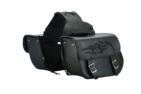 Genuine Naked Leather Concealed Carry Saddlebag with Flame