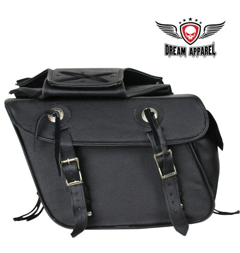 Naked Premium Genuine Leather Motorcycle Saddlebag