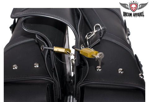 PVC Motorcycle Saddlebag With Studs