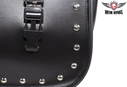 PVC Motorcycle Saddlebag With Universal Fitting & Studs