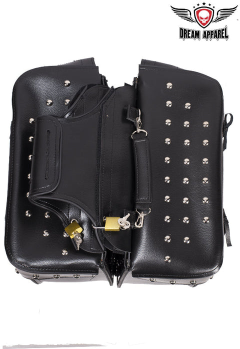 PVC Motorcycle Saddlebag With Universal Fitting & Studs