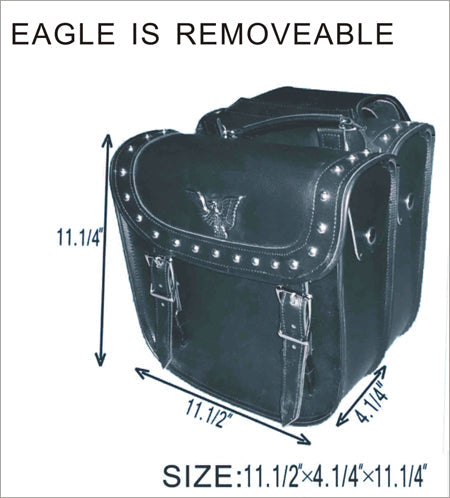 PVC Motorcycle Saddlebag With Studs & Quick Release