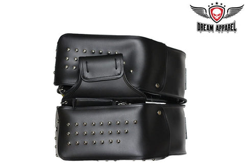 PVC Motorcycle Saddlebag With Studs