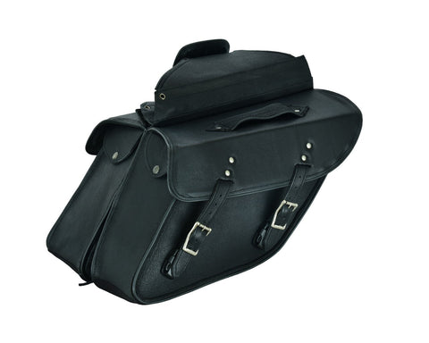 Motorcycle Leather No-Stud Dyna Saddlebag