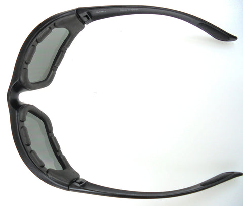 Spider Eyez™ Eva Foam Padded Motorcycle Sunglasses, Shatterproof Polycarbonate Lens, Matte Black