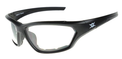 Spider Eyez™ Eva Foam Padded Motorcycle Sunglasses, Shatterproof Polycarbonate Lens, Matte Black