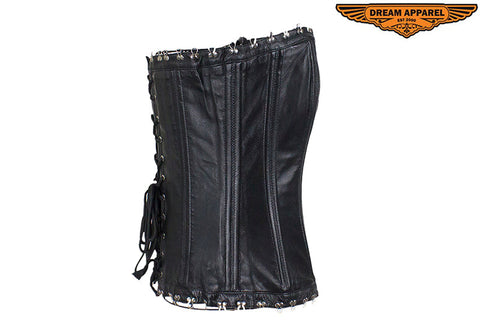 Women's Hook & Eye Lambskin Leather Corset