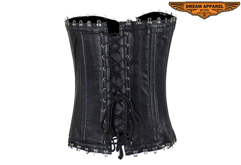 Women's Hook & Eye Lambskin Leather Corset