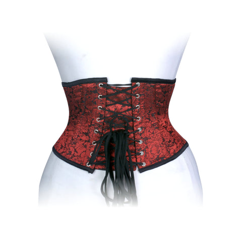 Dream Apparel Heavy Duty Steel Boned Underbust Waist Trainer Black and Red Mesh Extreme Corset