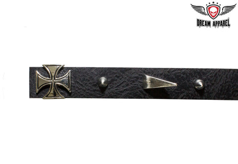 Helmet Spike Strip With Dual Style Spikes And Iron Cross