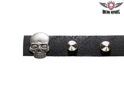 Helmet Spikes With Polished Metallic Skull