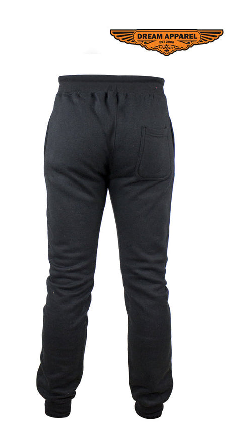 Black Jogger Sweatpants W/ Ribbed Panels