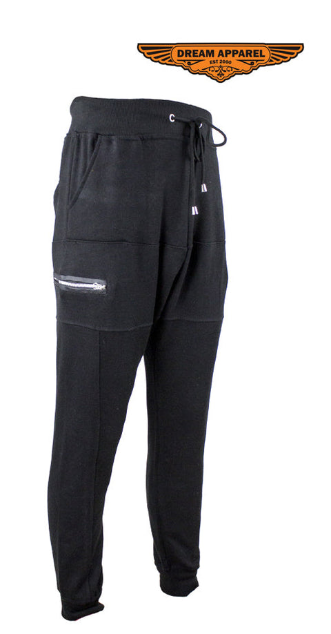 Black Multi-Pocket Dual Layered Sweat Joggers