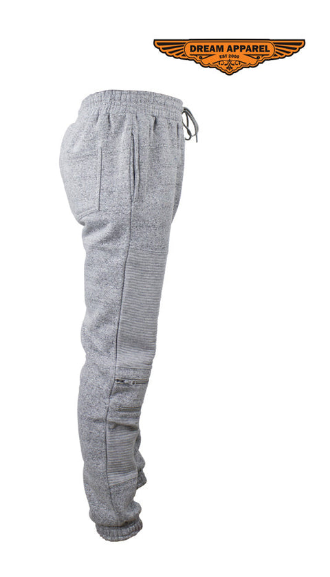 Gray Multi-Pocket Ribbed Panel Joggers