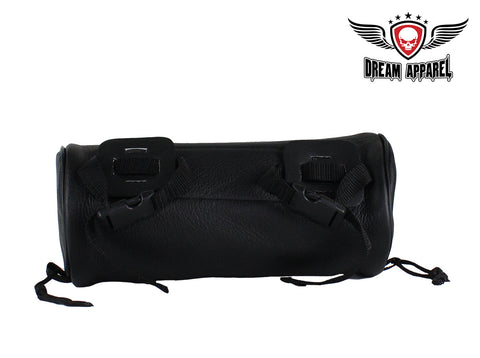 Soft Leather Motorcycle Tool Bag with Pocket Inside, and Velcro