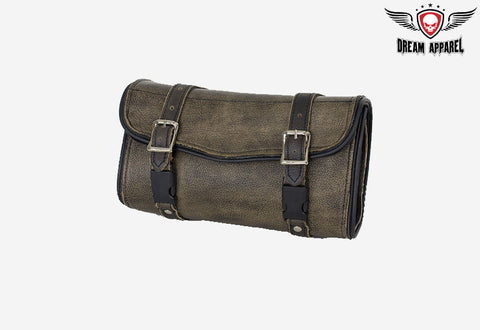 Brown Leather Motorcycle Tool Bag