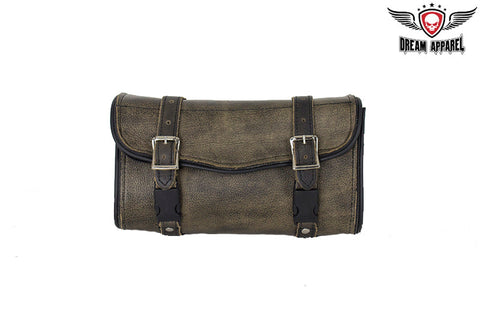 Brown Leather Motorcycle Tool Bag