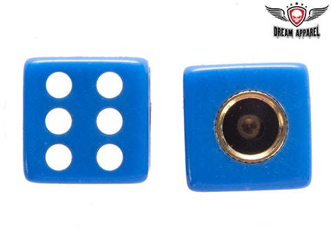 Two Blue Dice Tire Valve Stem Caps