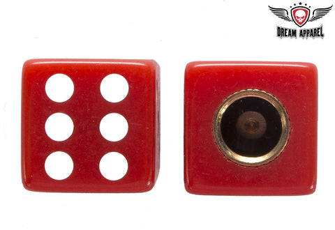 Two Red Dice Tire Valve Stem Caps