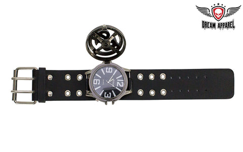 Black Leather Watchband