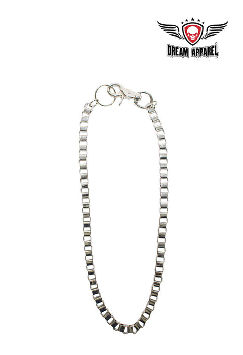 25" Inch Long Chrome Squared-Loop Biker Chain