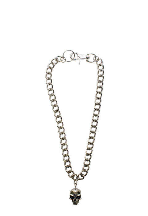 25" Inch Long Chrome Looped Skull Biker Chain