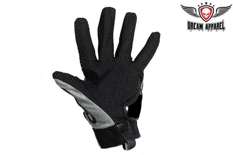 Men's Grey Mesh Racing Gloves